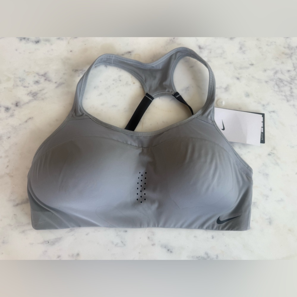 Nike Light Gray High-Impact Racerback Sports Bra